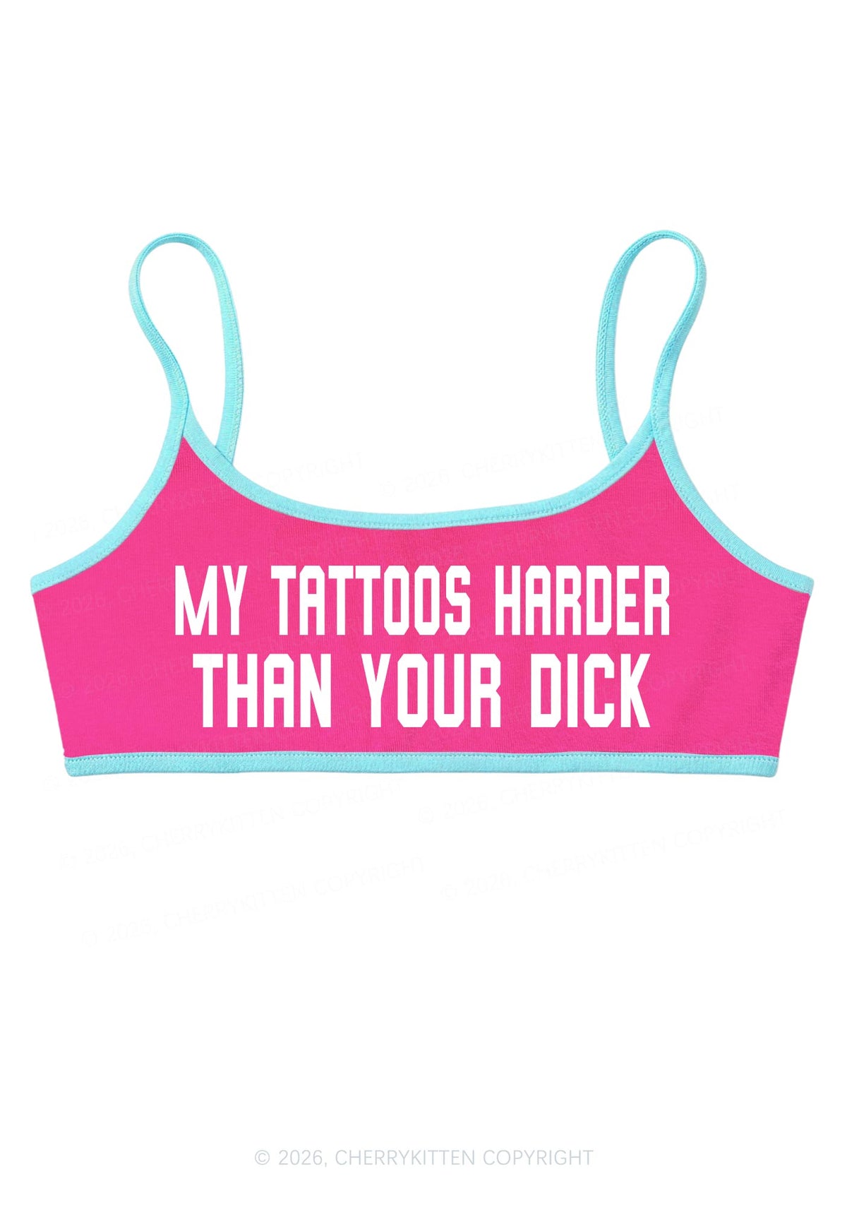 My Tattoos Harder Than Your Dxxk Y2K Super Crop Cami Cherrykitten