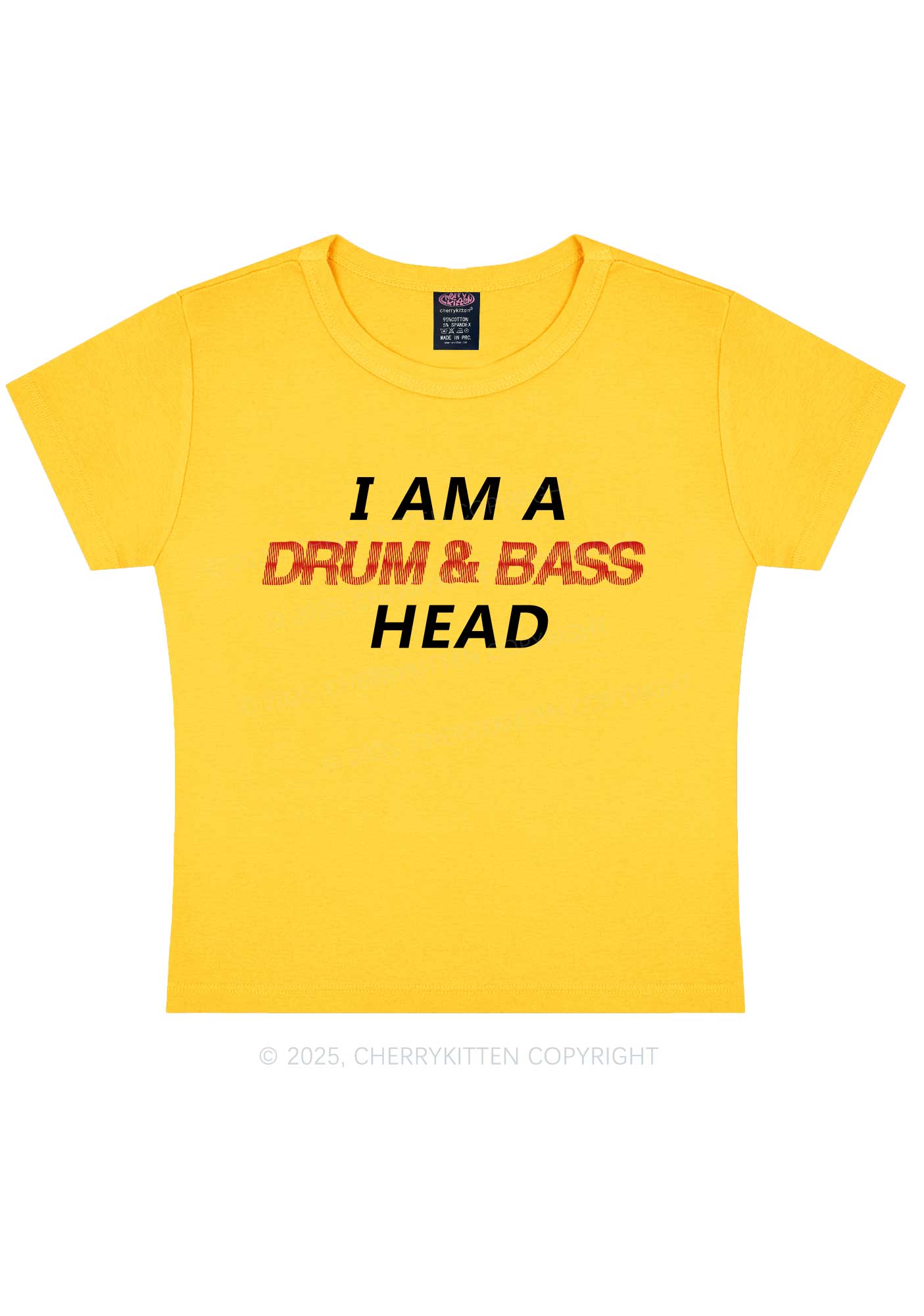Drum Bass Head Y2K Baby Tee Cherrykitten