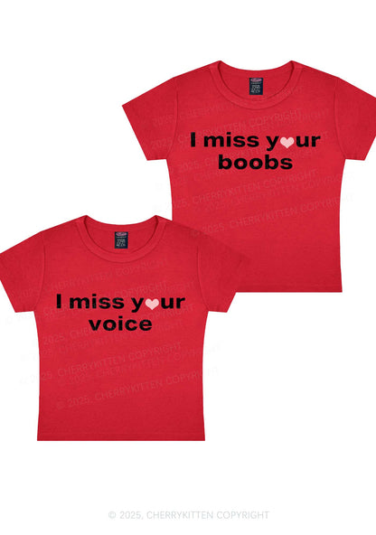 Miss Your Voice Bxxbs Y2K Valentine's Day Baby Tee Cherrykitten