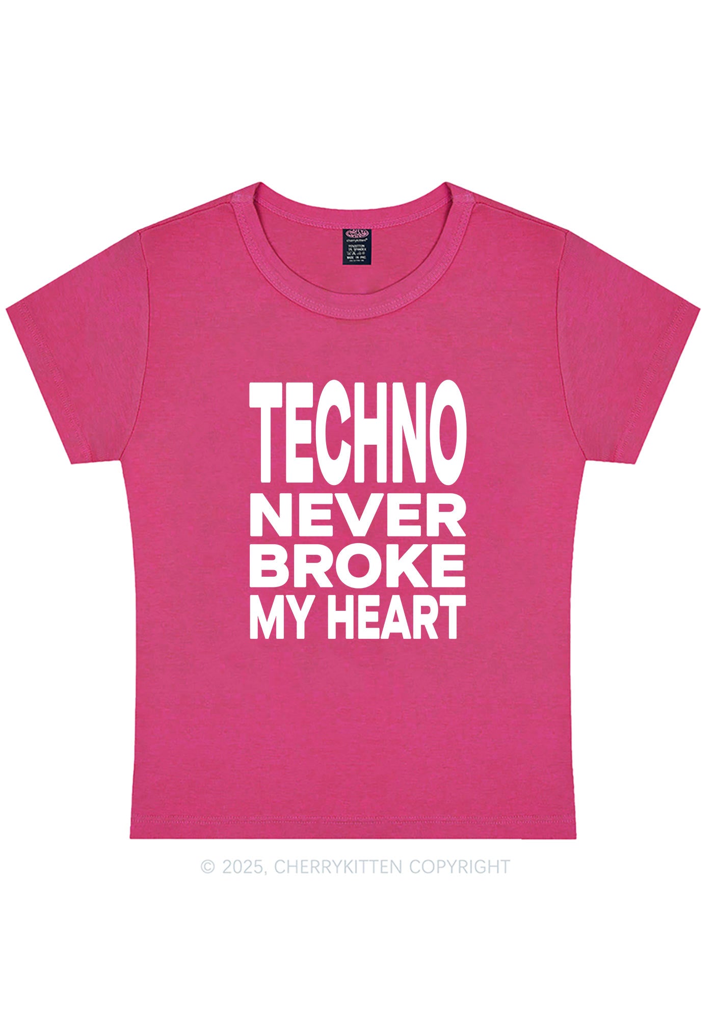 Techno Heart Y2K Baby Tee Cherrykitten