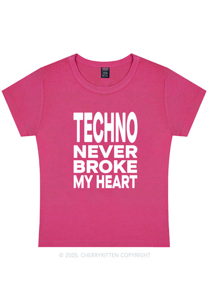 Techno Heart Y2K Baby Tee Cherrykitten