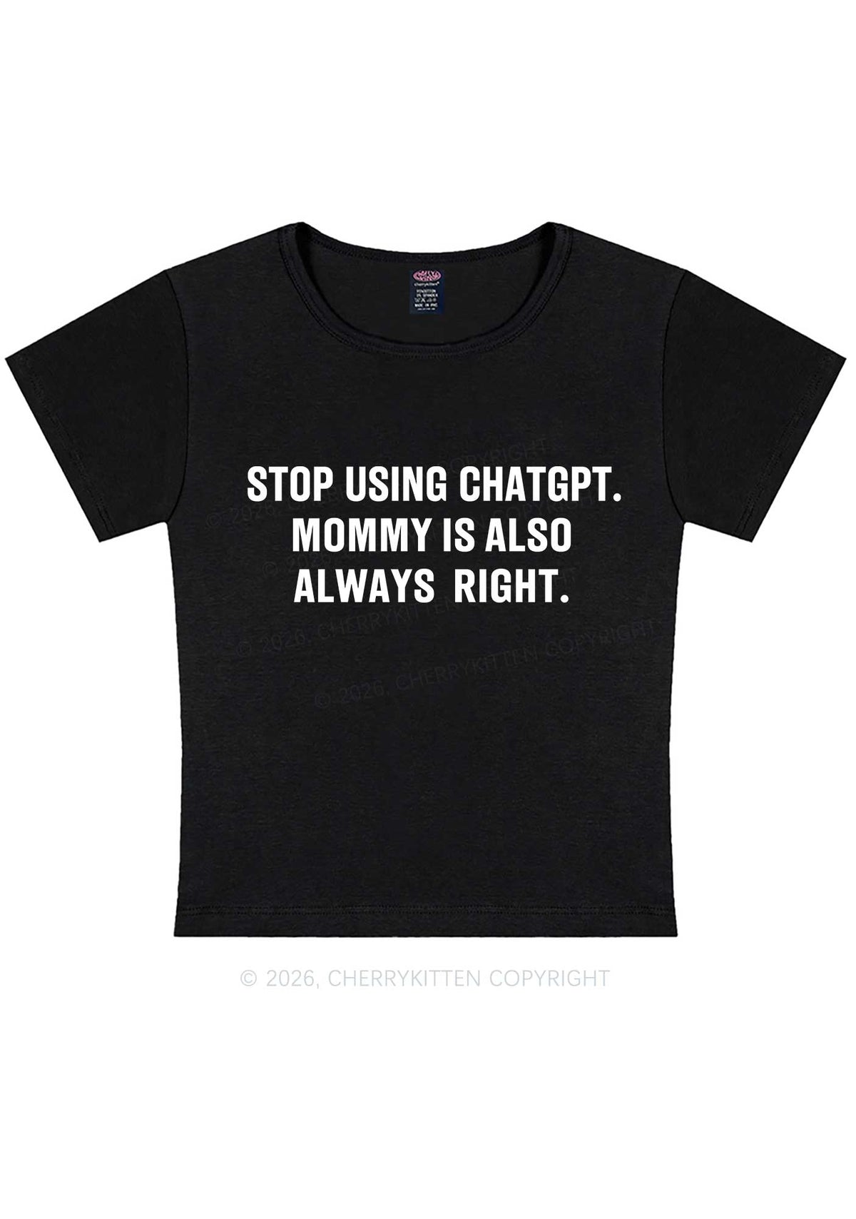 Mommy Also Always Right Y2K Baby Tee Cherrykitten