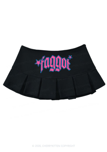 Faggot Star Pride Y2K Mini Pleated Skirts Cherrykitten
