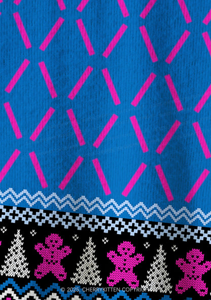 I Just Look Straight Y2K Christmas Cardigan Knit Sweatshirt Cherrykitten