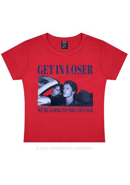 Get In Loser HR Y2K Baby Tee Cherrykitten