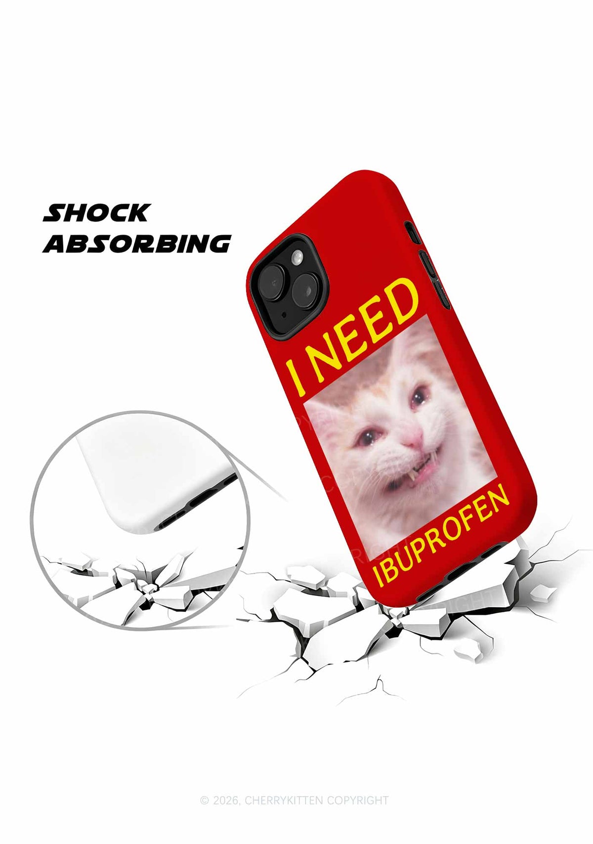 I Need Crying Cat Y2K Phone Case Cherrykitten