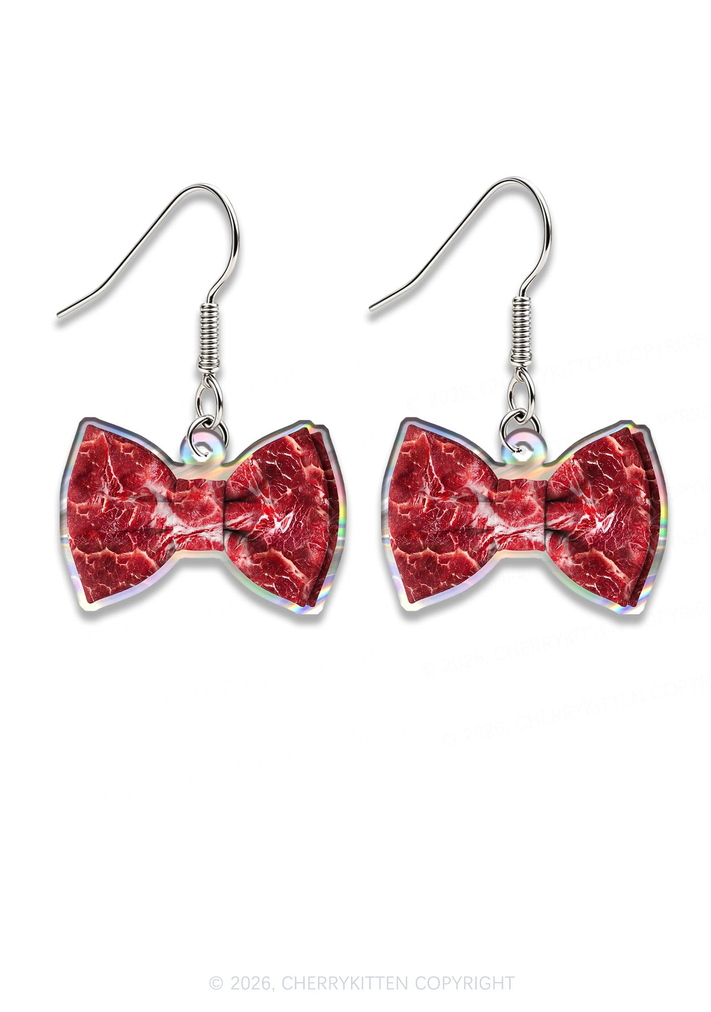Halloween Red Meat Bow Y2K Acrylic Earrings Cherrykitten