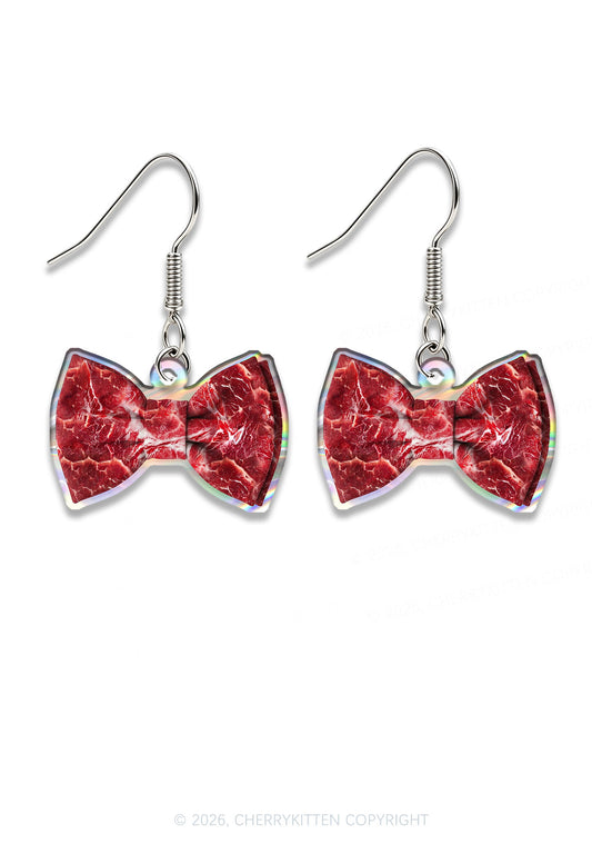 Halloween Red Meat Bow Y2K Acrylic Earrings Cherrykitten