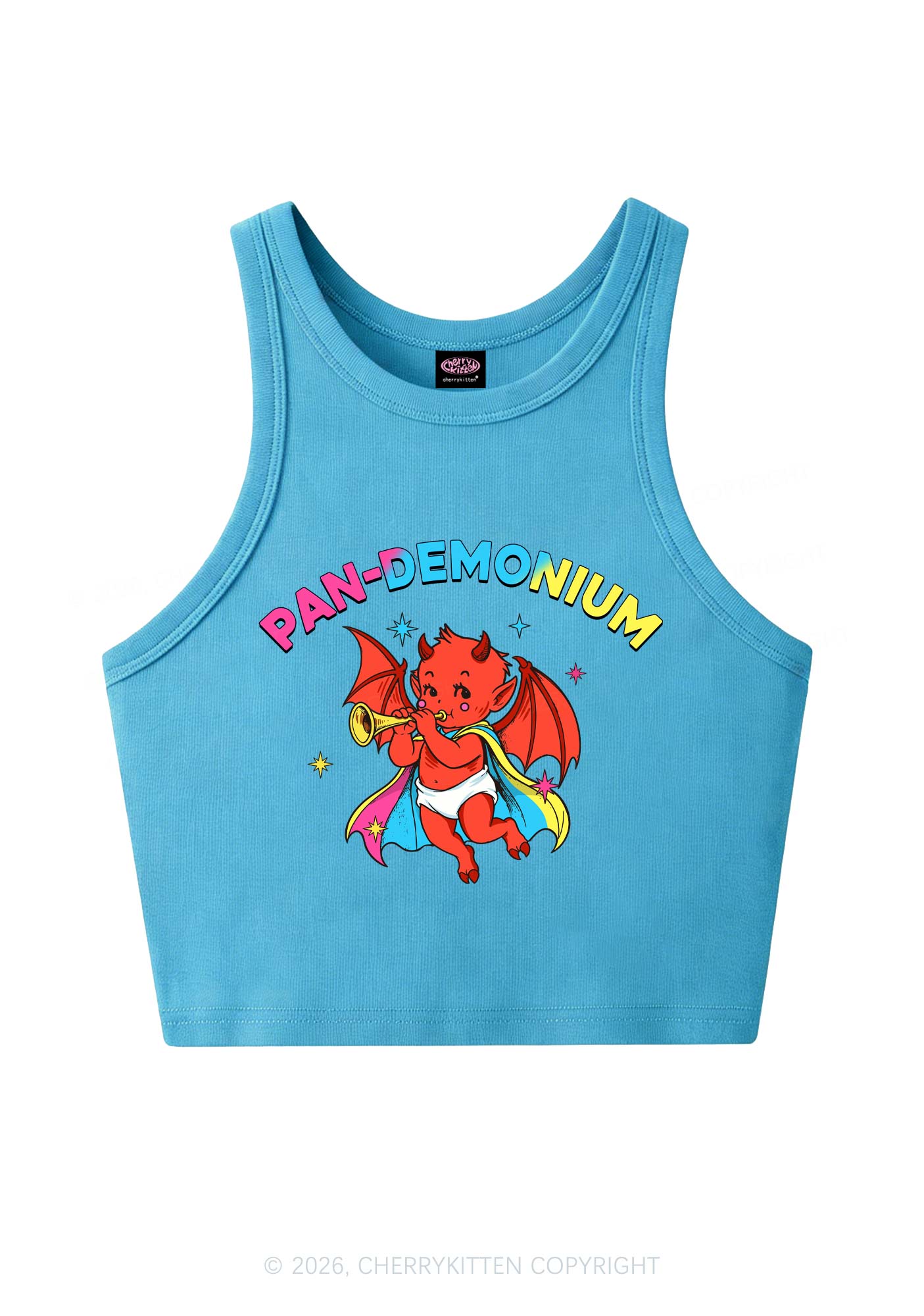 Pandemonium Pride Y2K Crop Tank Top Cherrykitten