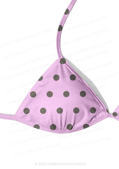 Dotty Pink Y2K Print Bikini Set Cherrykitten