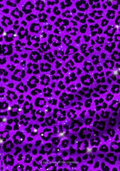 Dark Purple Leopard Y2K Print Gym Shorts Cherrykitten