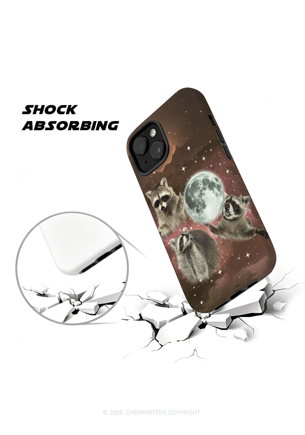 Raccoon Moon Y2K Phone Case Cherrykitten