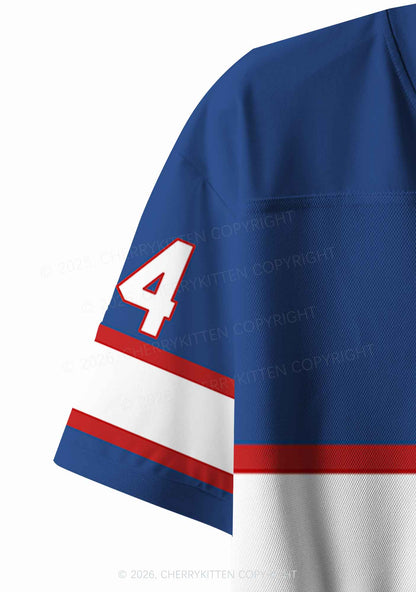 Blue Hockey HR Y2K Crop Sport Jersey Shirts Cherrykitten