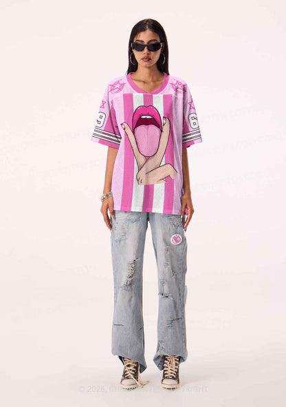 Lesbian Nails Lips Pride Y2K Sport Jersey Shirts Cherrykitten
