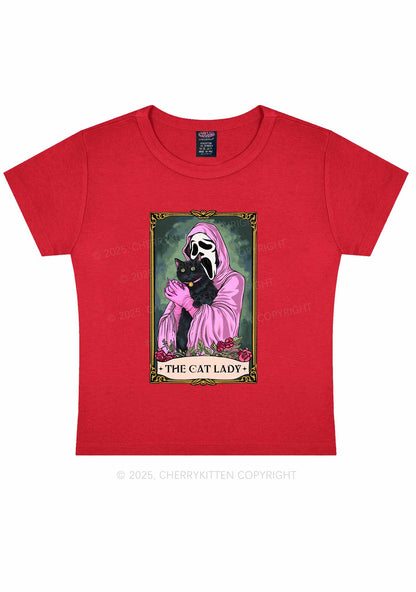 Halloween The Skull Cat Lady Y2K Baby Tee Cherrykitten