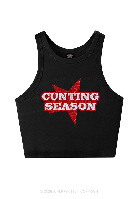 Glitter Cxxting Season Y2K Crop Tank Top Cherrykitten