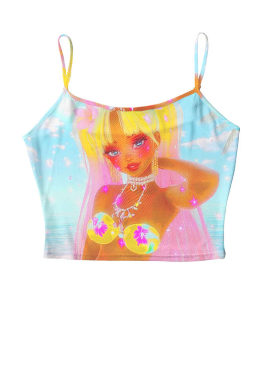 Flower Princess Y2K Mesh Cami Tank Cherrykitten