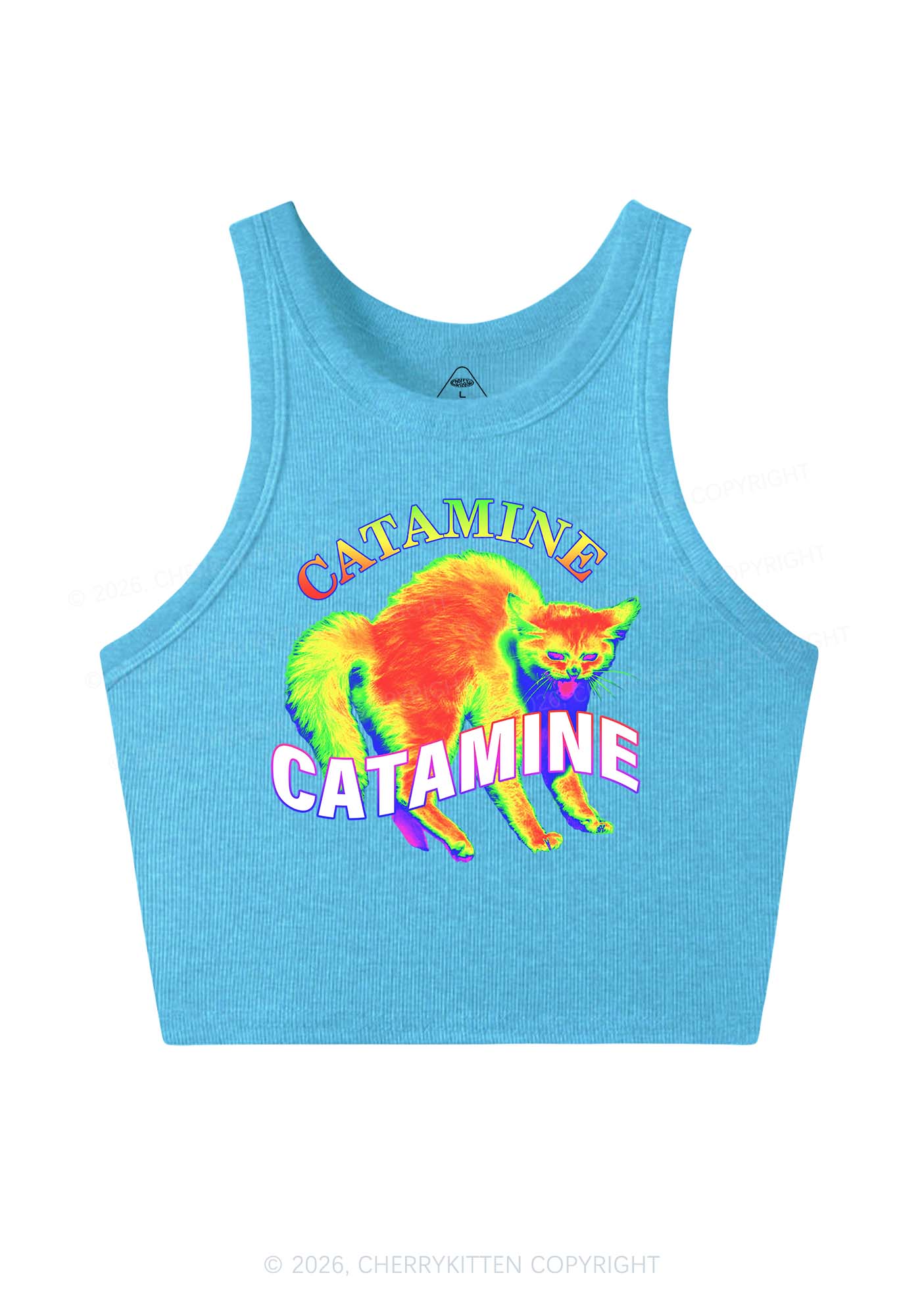 Thermal Cat Y2K Crop Tank Top Cherrykitten