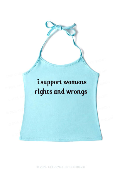 I Support Women Y2K Halter Neck Cami Cherrykitten