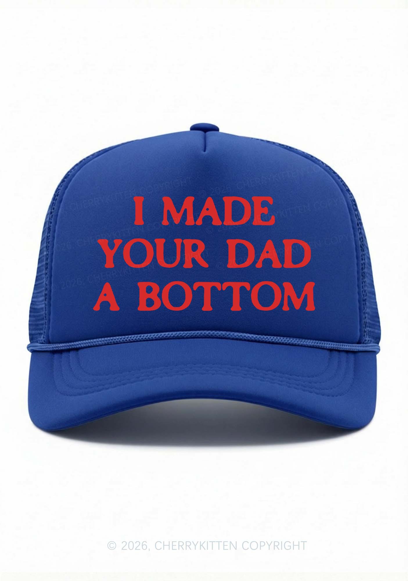 Made Your Dad A Bottom Pride Y2K Trucker Hat Cherrykitten