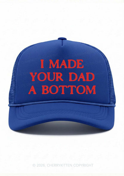 Made Your Dad A Bottom Pride Y2K Trucker Hat Cherrykitten