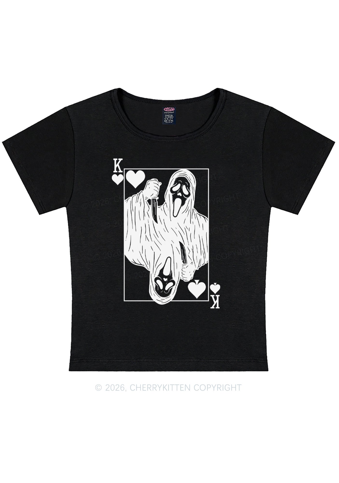 Halloween Knife Ghost Y2K Baby Tee Cherrykitten
