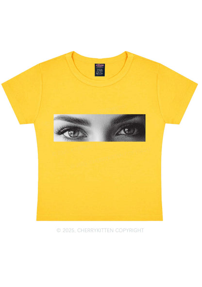 Custom Eyes Y2K Baby Tee Cherrykitten