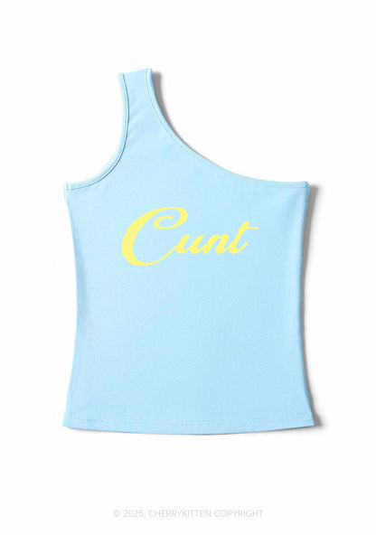 Special Cxxt Y2K One Shoulder Tank Top Cherrykitten