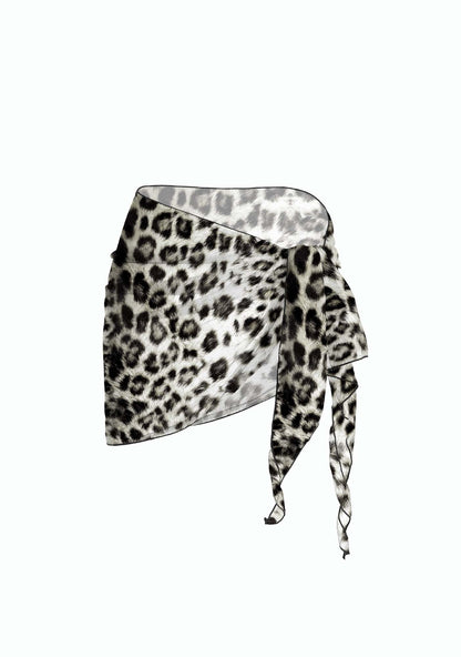 Snow Leopard Y2K Print Bikini Set Cherrykitten