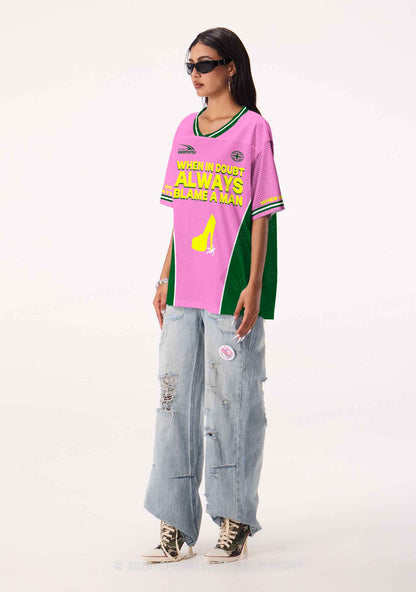 Always Blame A Man Y2K Sport Jersey Shirts Cherrykitten