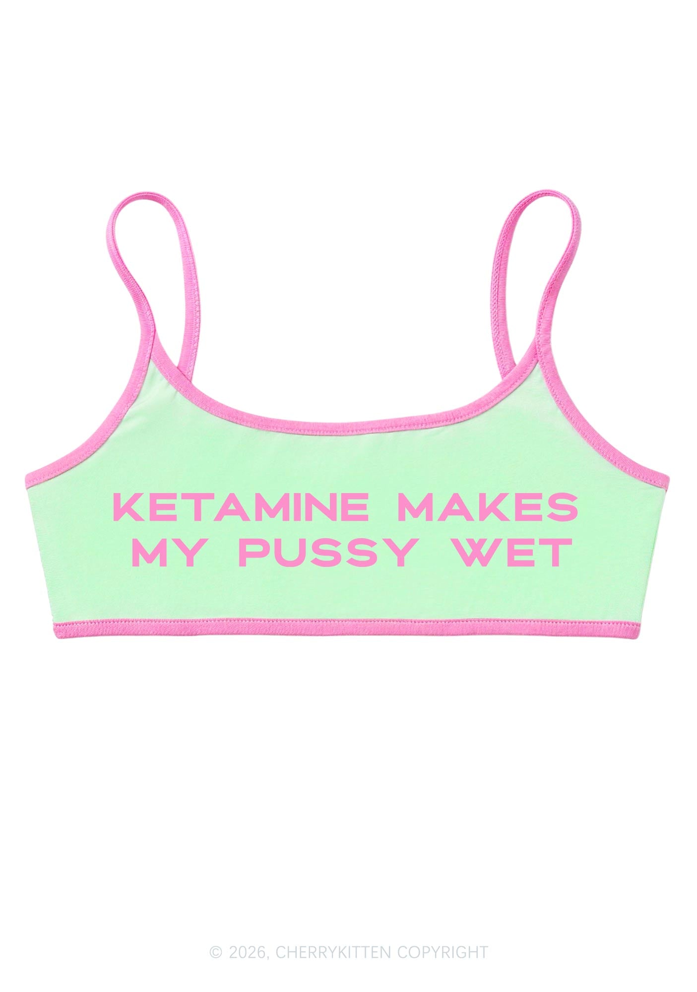 K Make My Puxxy Wet Y2K Super Crop Cami Cherrykitten