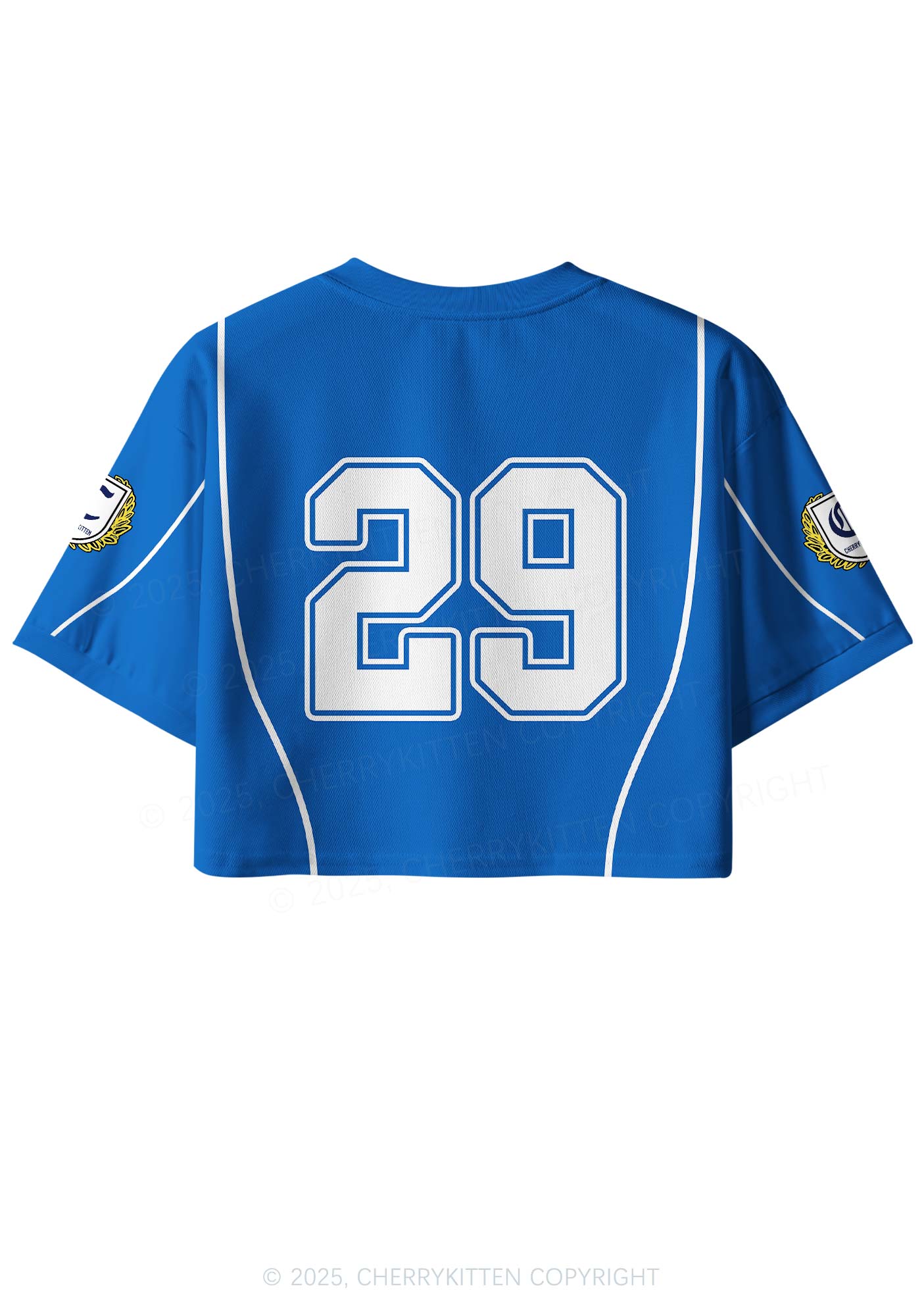 Custom Blue Dont Play Techno Y2K Crop Sport Jersey Shirts Cherrykitten