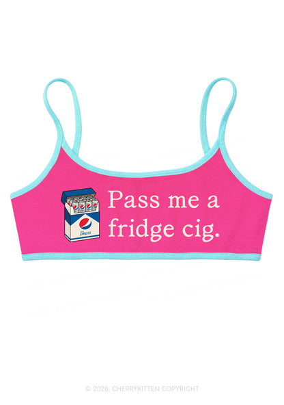 Pass Me A Fridge Cig Blue Drinks Y2K Super Crop Cami Cherrykitten