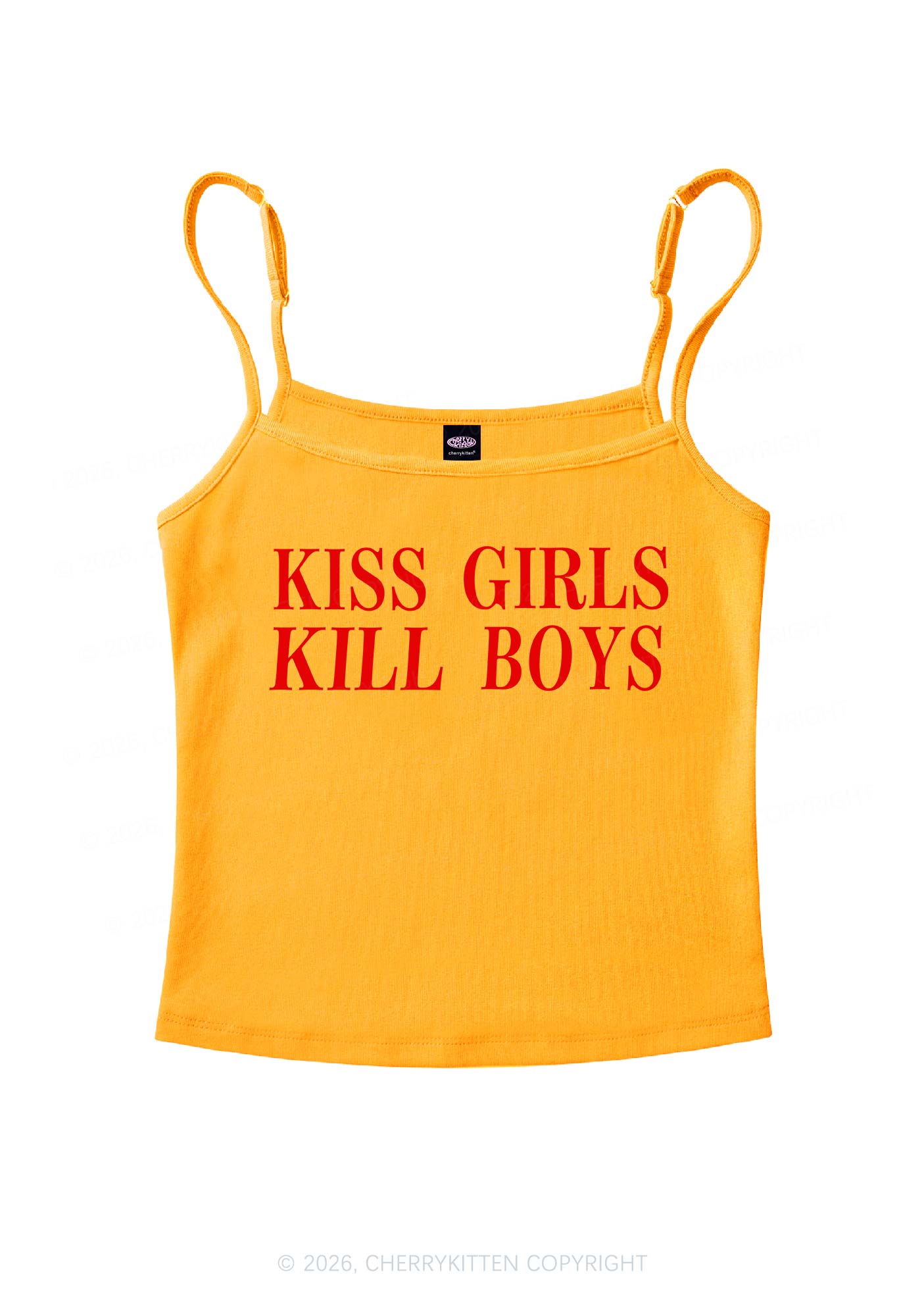 Kiss Girls Kill Boys Pride Y2K Spaghetti Strap Cami Cherrykitten