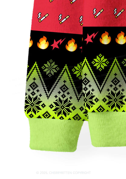 Which One Stole Lighter Y2K Christmas Cardigan Knit Sweatshirt Cherrykitten