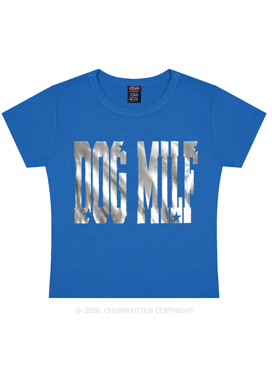 Dog Mxxf Silver Foil Printed Y2K Baby Tee Cherrykitten