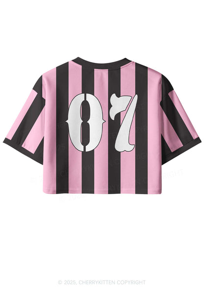 Custom Team Stripe Y2K Crop Sport Jersey Shirts Cherrykitten