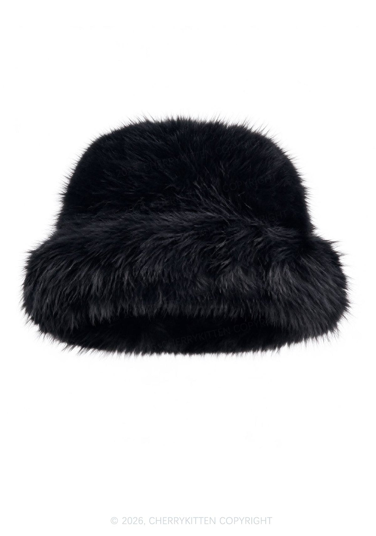Solid Color Y2K Faux Fur Bucket Hat Cherrykitten