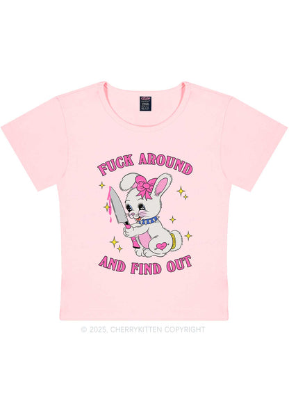Fxxk Around Bunny Y2K Baby Tee Cherrykitten