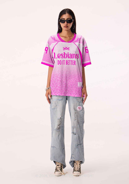 Pink Lesbians Do It Better Pride Y2K Sport Jersey Shirts Cherrykitten