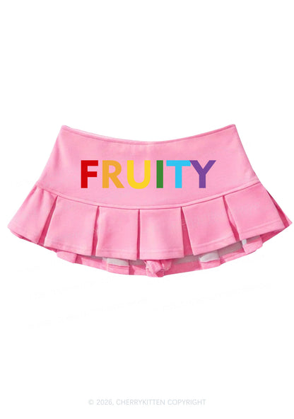 Rainbow Fruity Pride Y2K Mini Pleated Skirts Cherrykitten