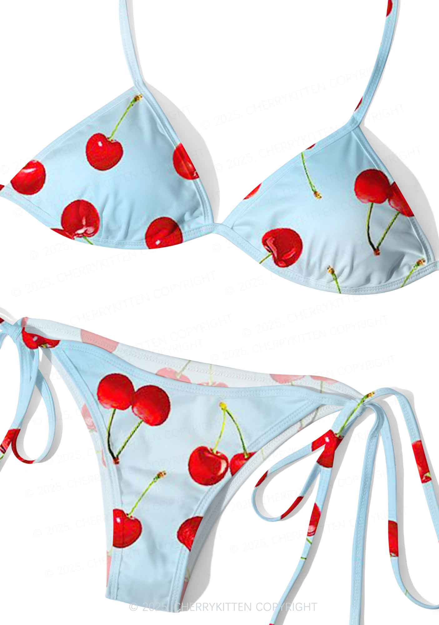 Cherry Sky Y2K Print Bikini Set Cherrykitten