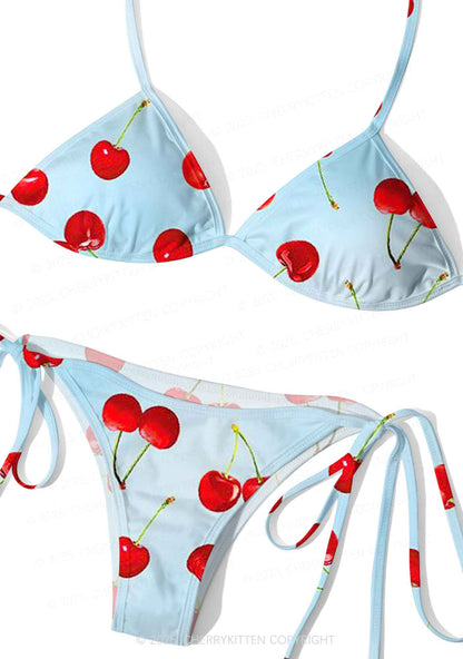 Cherry Sky Y2K Print Bikini Set Cherrykitten