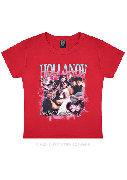 Retro Pink Blue HR Y2K Baby Tee Cherrykitten