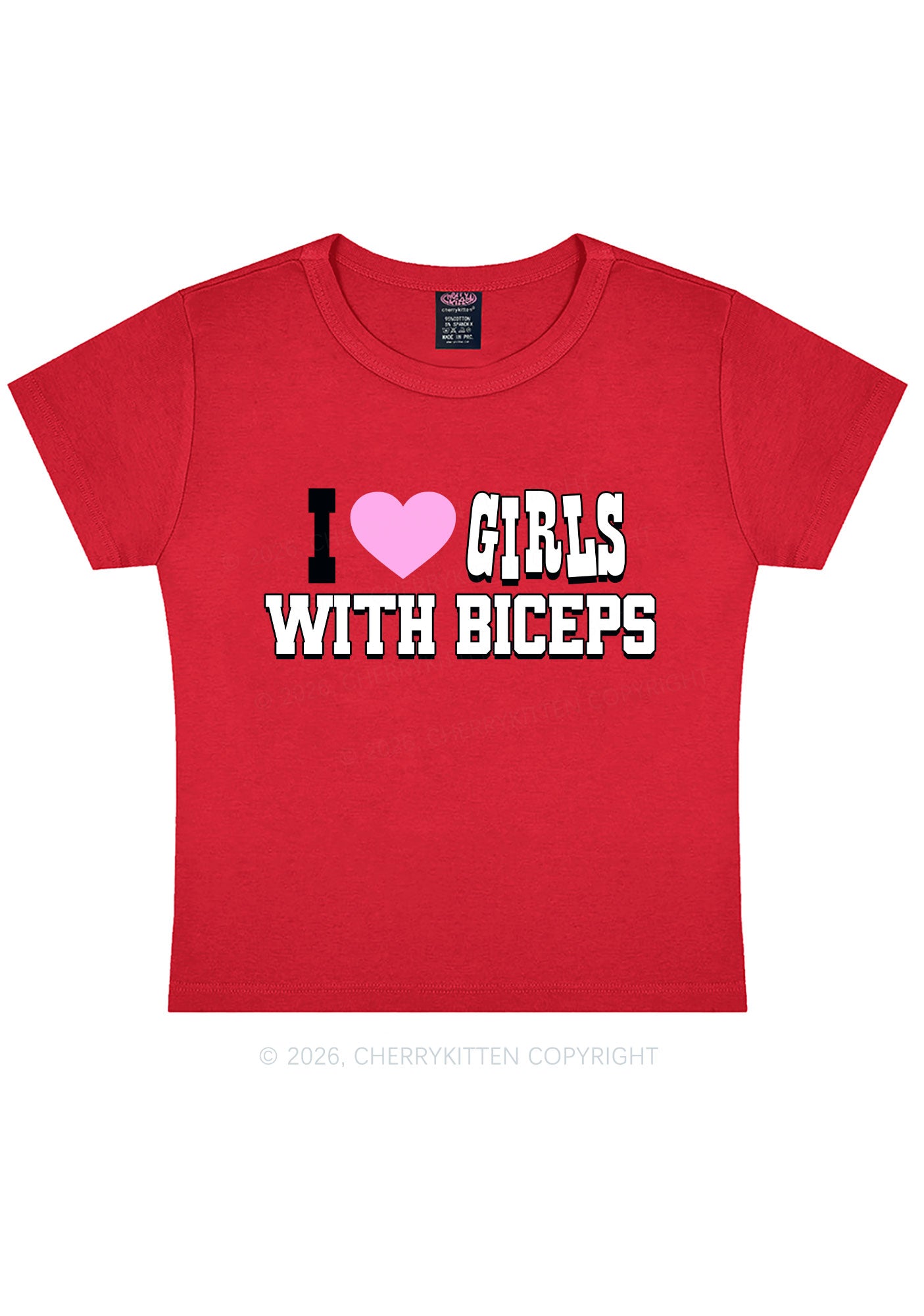 I Love Girls With Biceps Y2K Baby Tee Cherrykitten