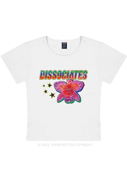 Curvy Dissociates Flower Y2K Baby Tee Cherrykitten