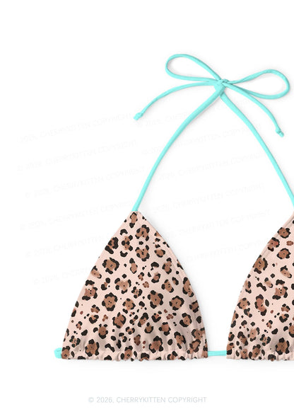 Mint Leopard Y2K Print Bikini Set Cherrykitten
