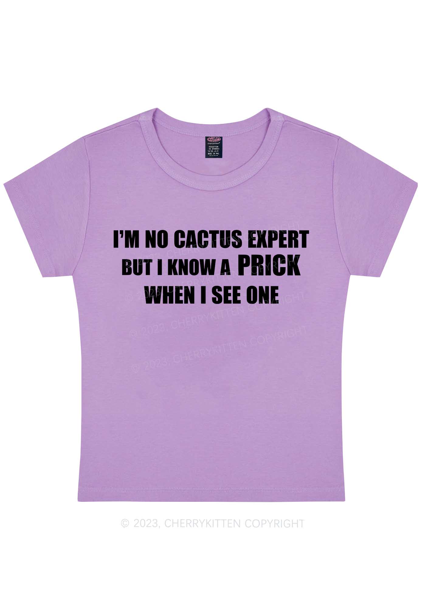 Curvy Cactus Expert Y2K Baby Tee Cherrykitten