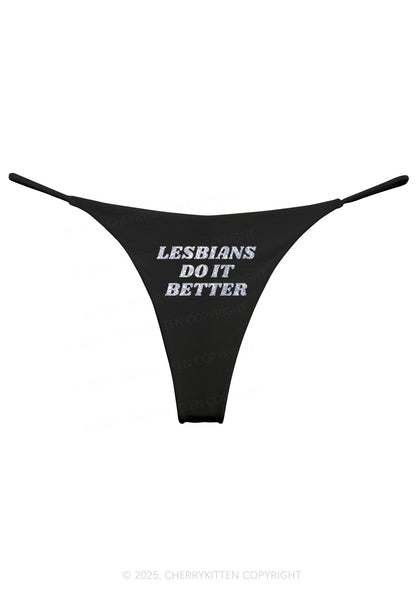 Glitter Lesbians Do It Better Pride Y2K Bikini String Thong Cherrykitten