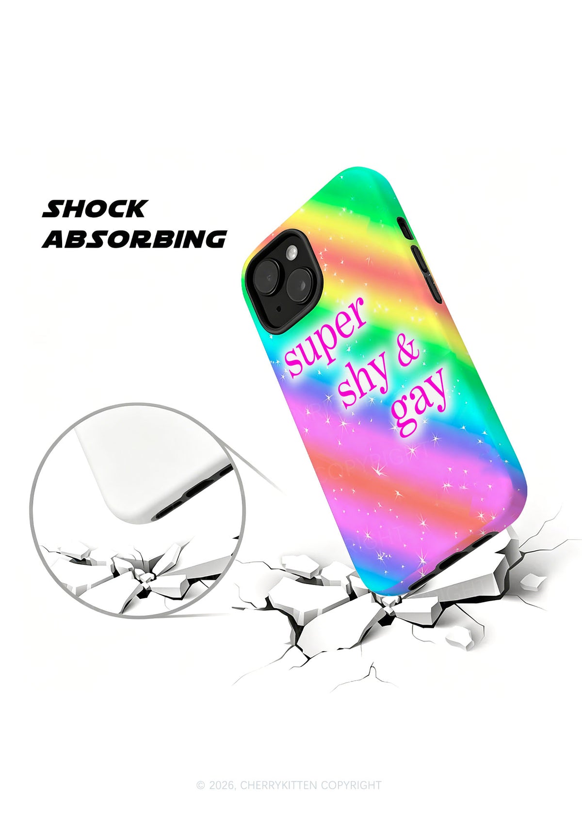 Super Shy Gay Pride Y2K Phone Case Cherrykitten